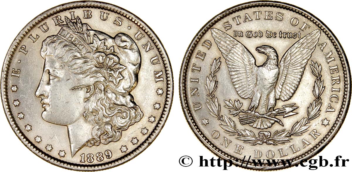 ÉTATS-UNIS D AMÉRIQUE 1 Dollar Morgan 1889 Philadelphie TTB+ 