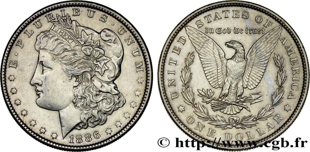 ÉTATS-UNIS D AMÉRIQUE 1 Dollar Morgan 1886 Philadelphie TTB+/SUP 