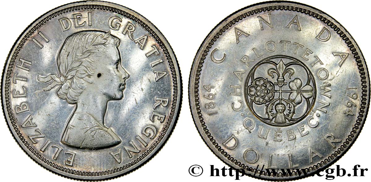 CANADA 1 Dollar Charlottetown-Québec 1964  TTB+ 