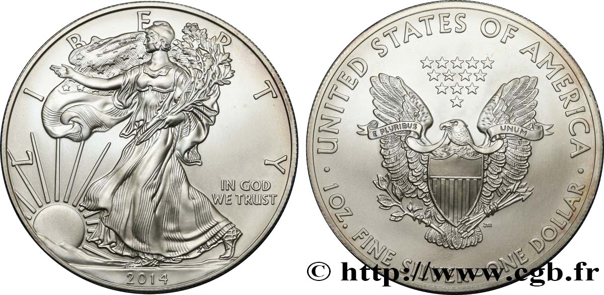 VEREINIGTE STAATEN VON AMERIKA 1 Dollar type Liberty Silver Eagle 2014  ST 
