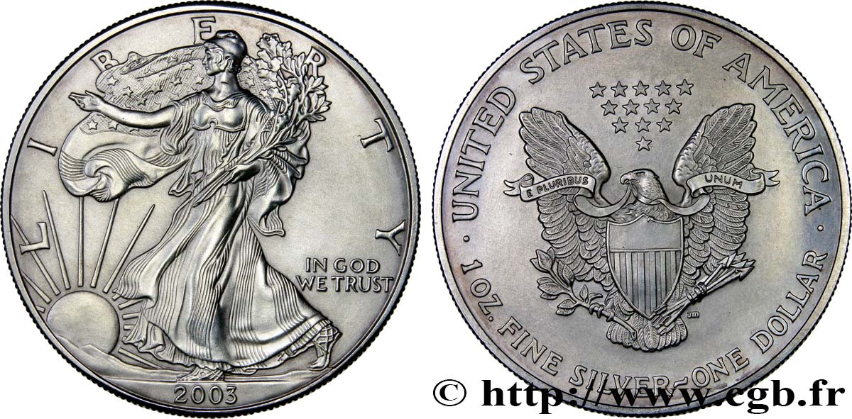 ÉTATS-UNIS D AMÉRIQUE 1 Dollar type Liberty Silver Eagle 2003  SPL 