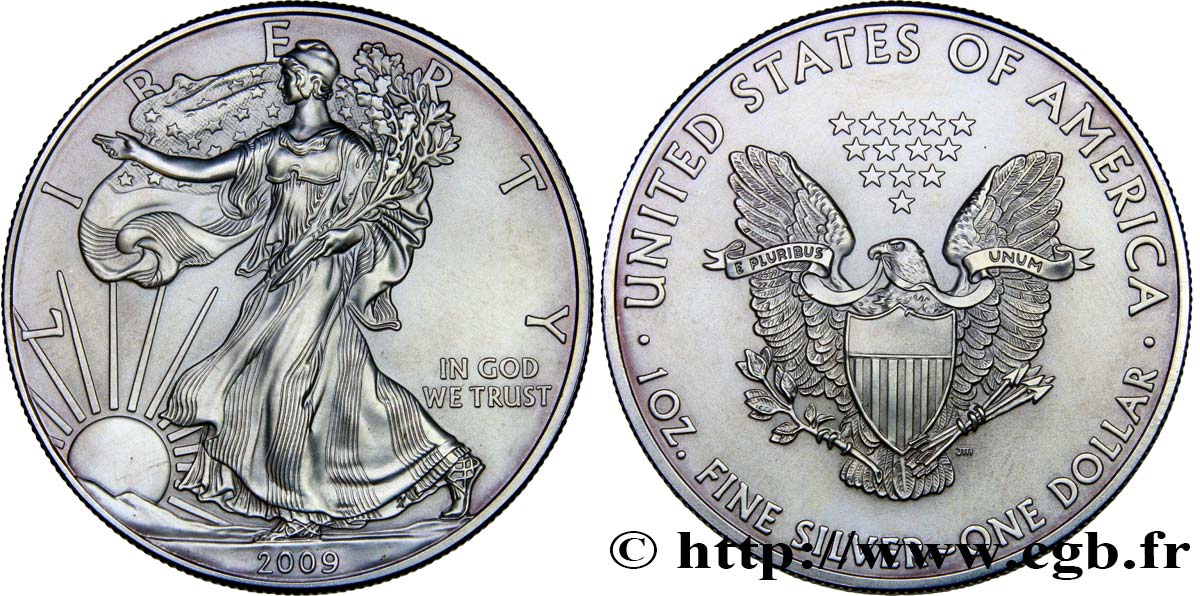 UNITED STATES OF AMERICA 1 Dollar type Liberty Silver Eagle 2009  MS 