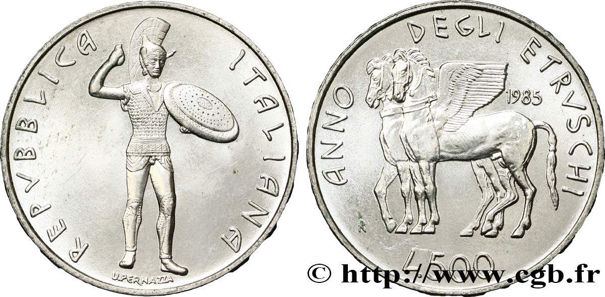 ITALY 500 Lire Année des Etrusques 1985 Rome - R MS 