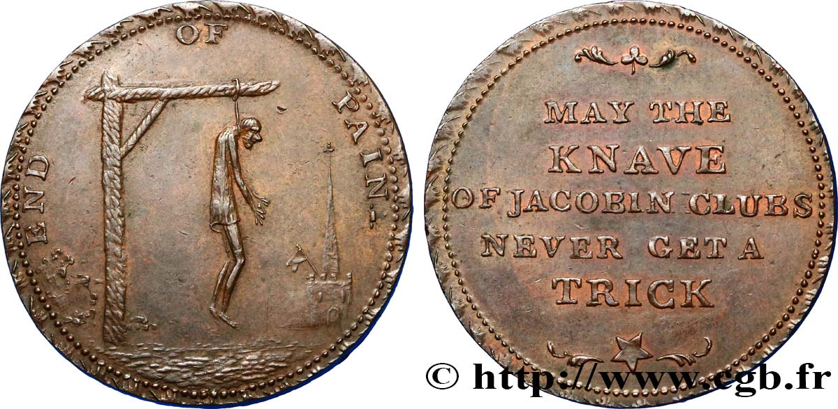 BRITISH TOKENS OR JETTONS 1/2 Penny John Gregory Hancock 1792  AU 