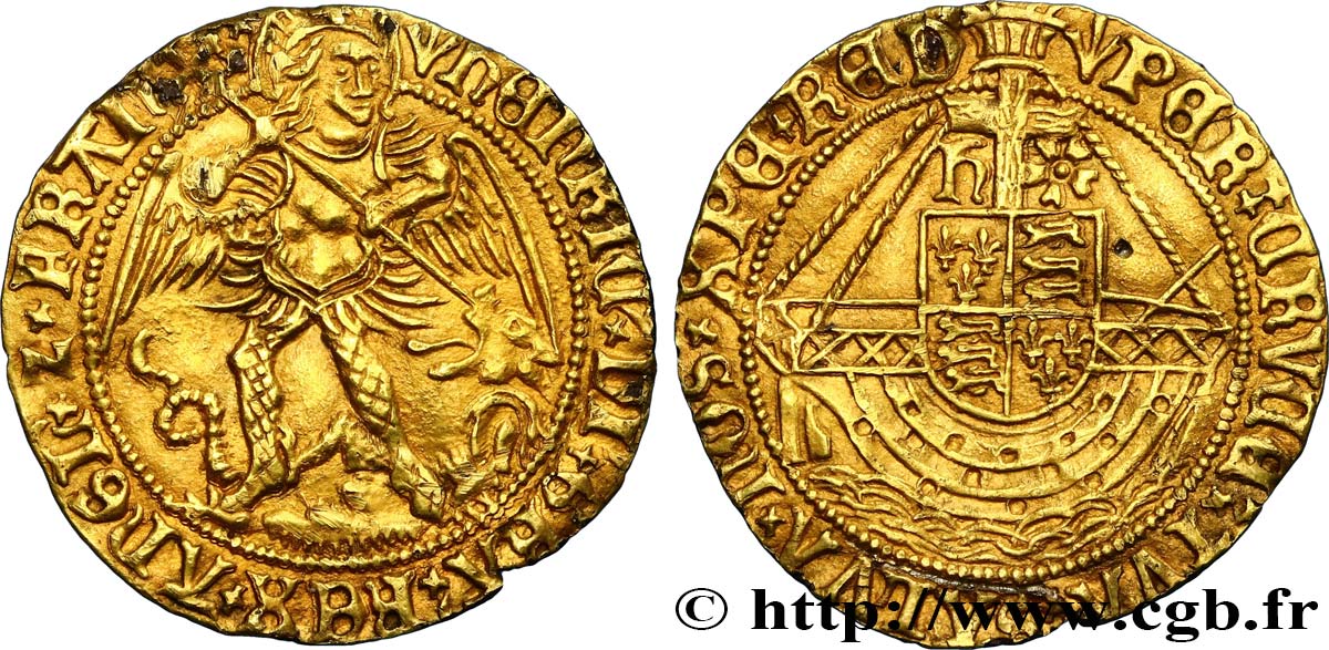 BELGIUM - NETHERLAND - CONTINENTAL KINGDOMS Ange d’or d’Henry VII, type V - imitation continentale n.d.  AU 