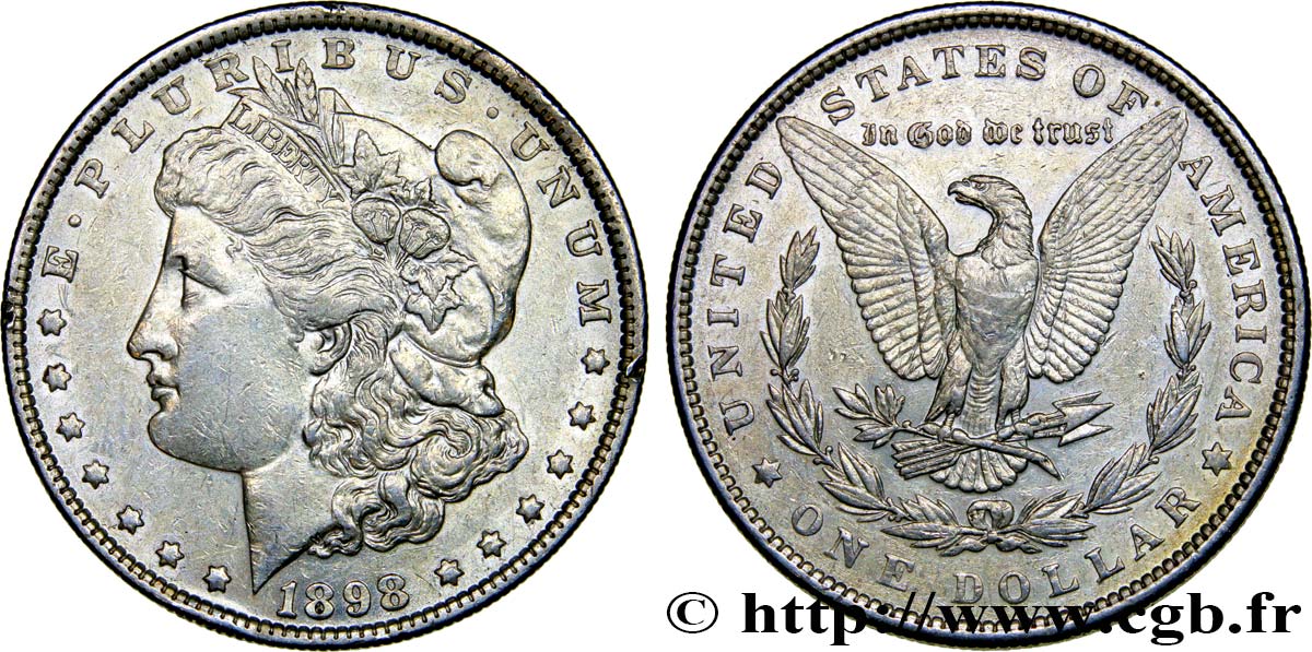 ÉTATS-UNIS D AMÉRIQUE 1 Dollar type Morgan 1898 Philadelphie TTB+ 