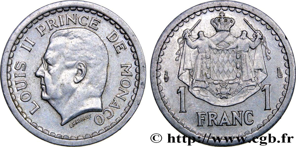 MONACO 1 Franc (1943) Paris TTB+ 