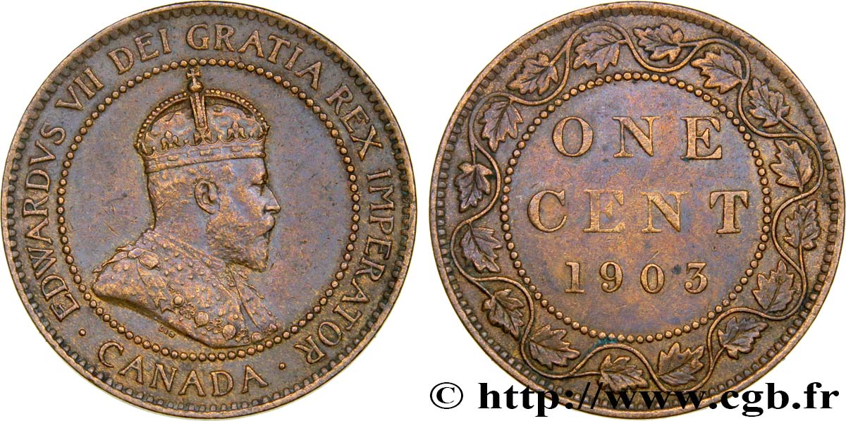 CANADA 1 Cent Edouard VII 1903  TTB 