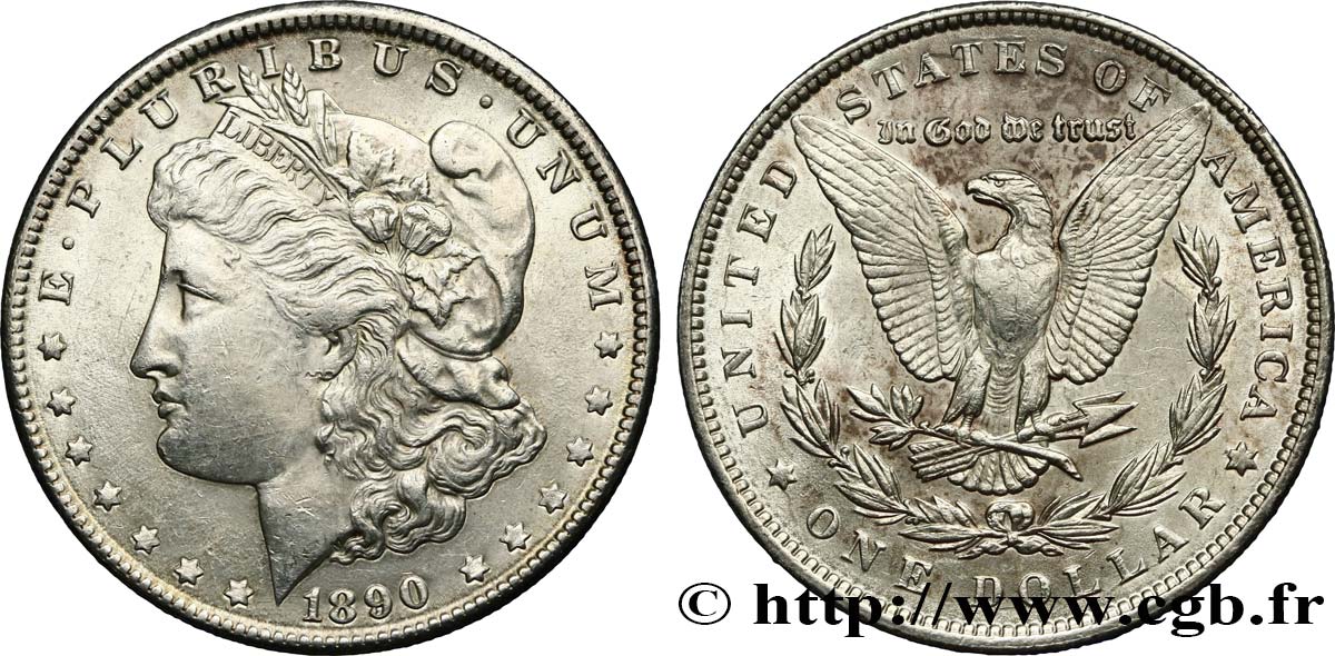 ÉTATS-UNIS D AMÉRIQUE 1 Dollar Morgan 1890 Philadelphie TTB+/SUP 