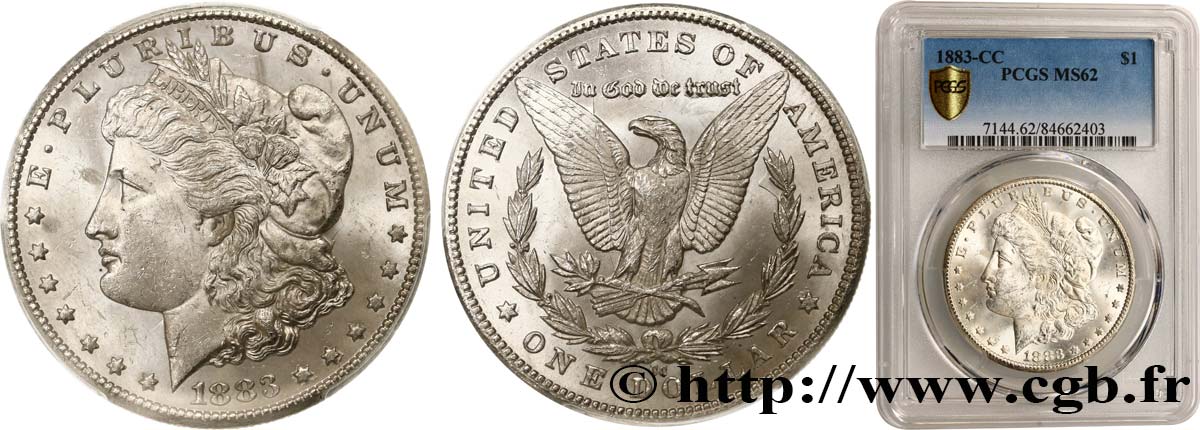 UNITED STATES OF AMERICA 1 Dollar Morgan 1883 Carson City  MS62 PCGS