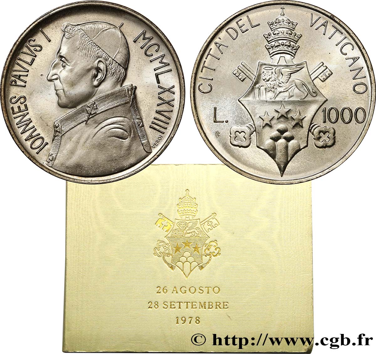 VATICAN AND PAPAL STATES 1000 Lire Jean-Paul Ier 1978 Rome MS 