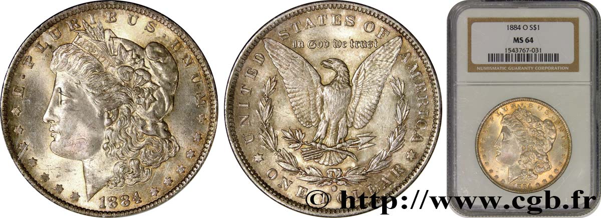 ÉTATS-UNIS D AMÉRIQUE 1 Dollar Morgan 1884 Nouvelle-Orléans SPL64 NGC