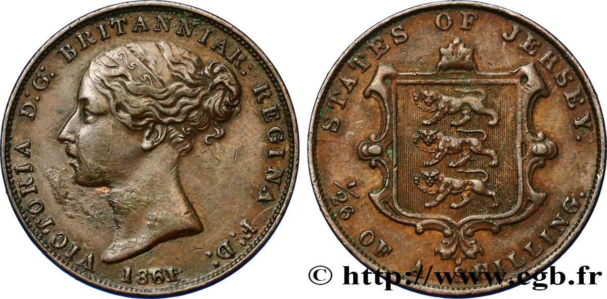 JERSEY 1/26 Shilling Victoria 1861  TTB 
