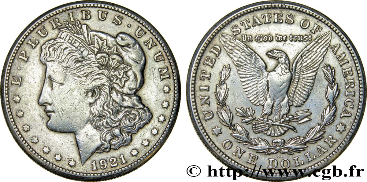 ÉTATS-UNIS D AMÉRIQUE 1 Dollar Morgan 1921 San Francisco TTB 