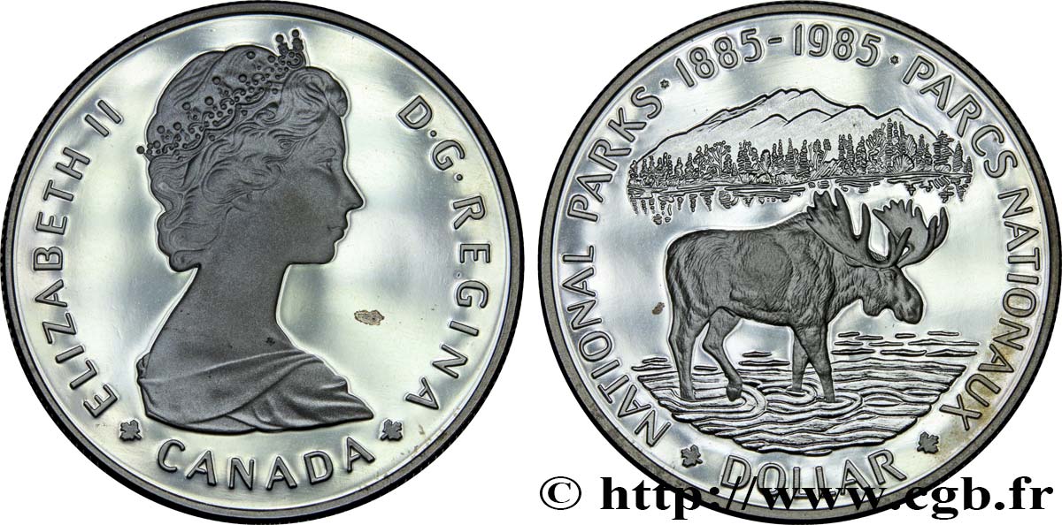 CANADA 1 Dollar Proof 100e anniversaire de la fondation des Parcs Nationaux 1985  SPL 