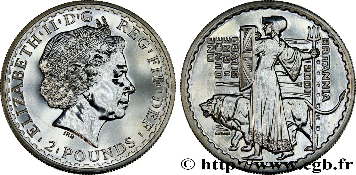 ROYAUME-UNI 2 Pounds Britannia 2001  SPL 