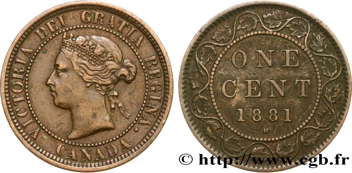 CANADA 1 Cent Victoria 1881 Heaton BB 