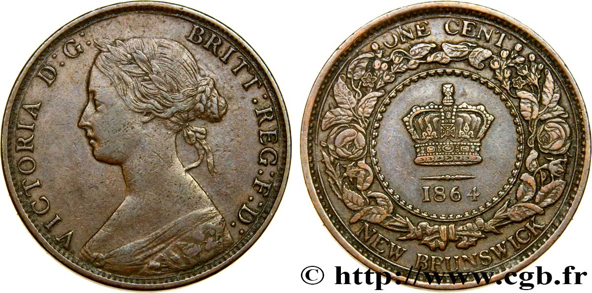 CANADA - NOUVEAU BRUNSWICK 1 Cent Victoria 1864  TTB 