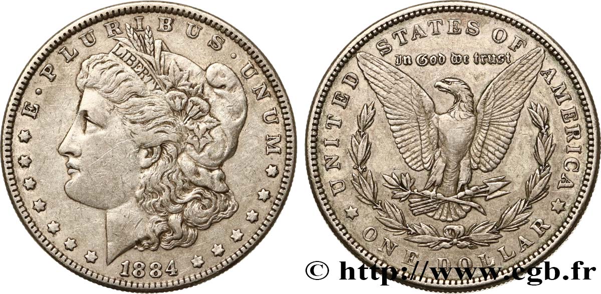 ÉTATS-UNIS D AMÉRIQUE 1 Dollar Morgan 1884 Philadelphie TTB 