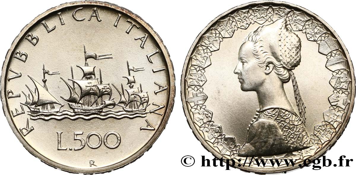 ITALY 500 Lire “caravelles” 2000 Romes MS 