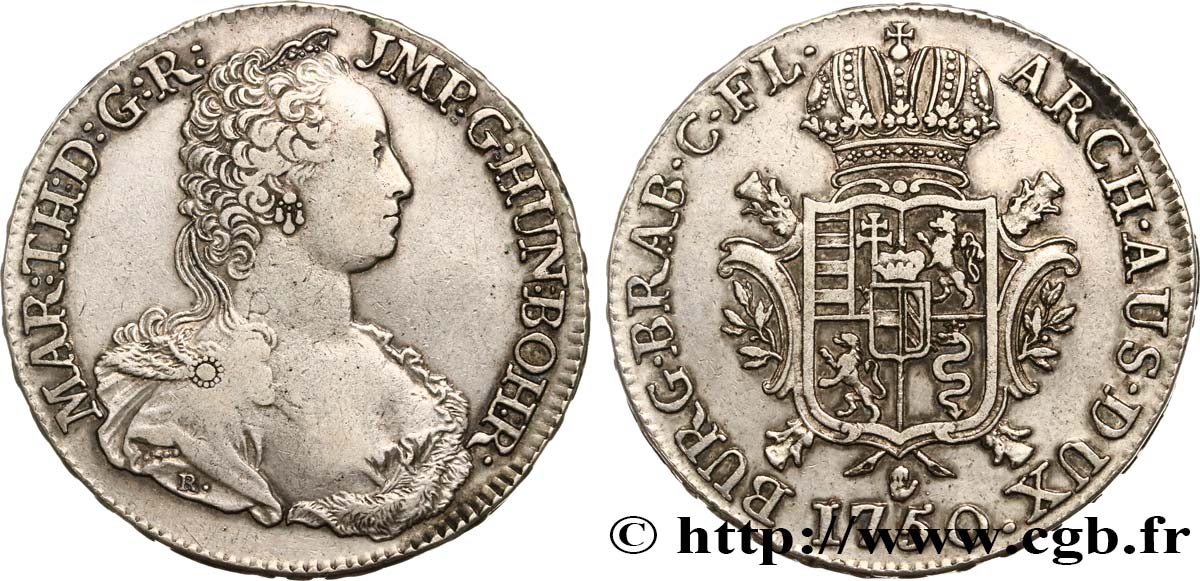 AUSTRIAN LOW COUNTRIES - DUCHY OF BRABANT - MARIE-THERESE Ducaton d argent 1750 Anvers XF 