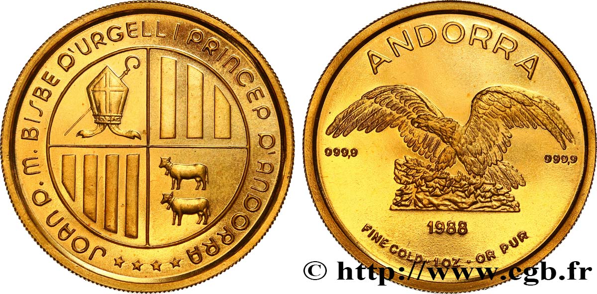 ANDORRA - PRINCIPALITY OF ANDORRA Once d’or 1988  MS 