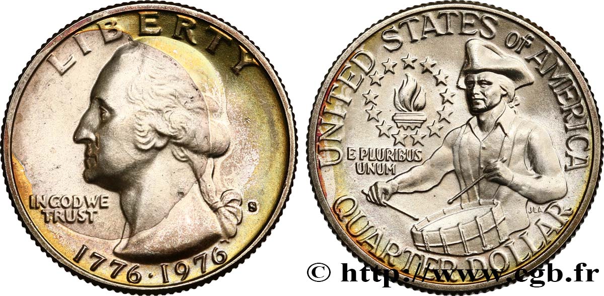 UNITED STATES OF AMERICA 1/4 Dollar Bicentenaire Georges Washington 1976 San Francisco MS 