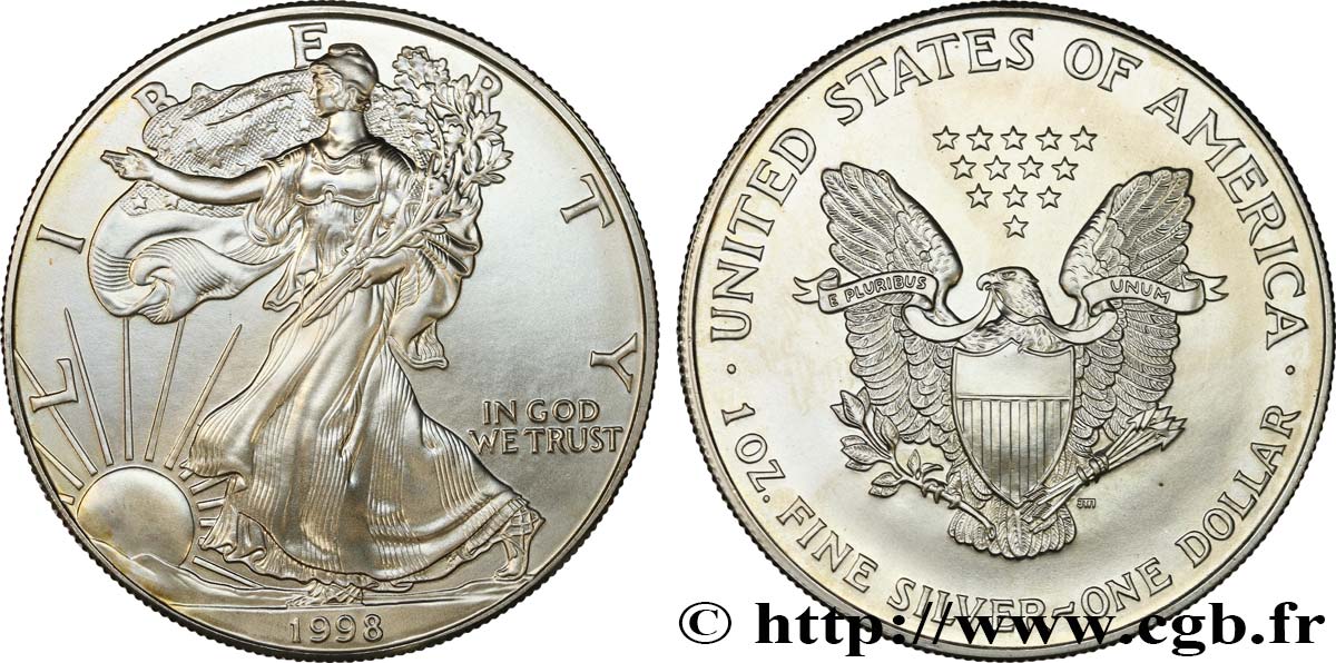 ÉTATS-UNIS D AMÉRIQUE 1 Dollar type Silver Eagle 1998 Philadelphie SPL 