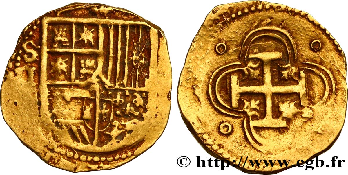 SPAIN - KINGDOM OF SPAIN - PHILIP III 2 Escudos n.d. Séville XF 