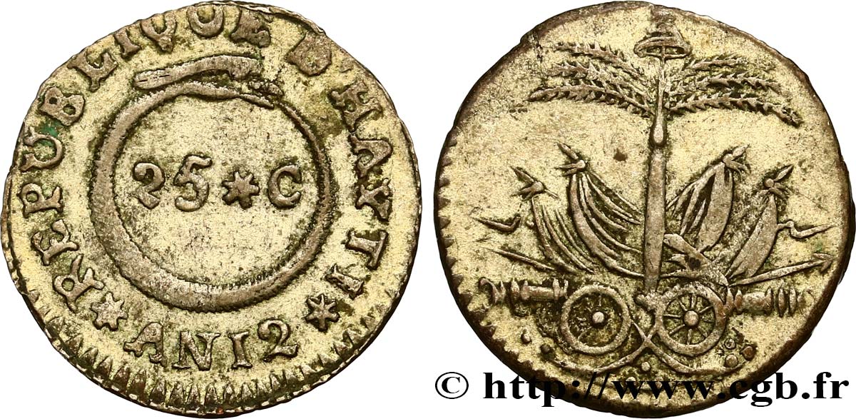 HAITI 25 Centimes an 12 1815  SS 
