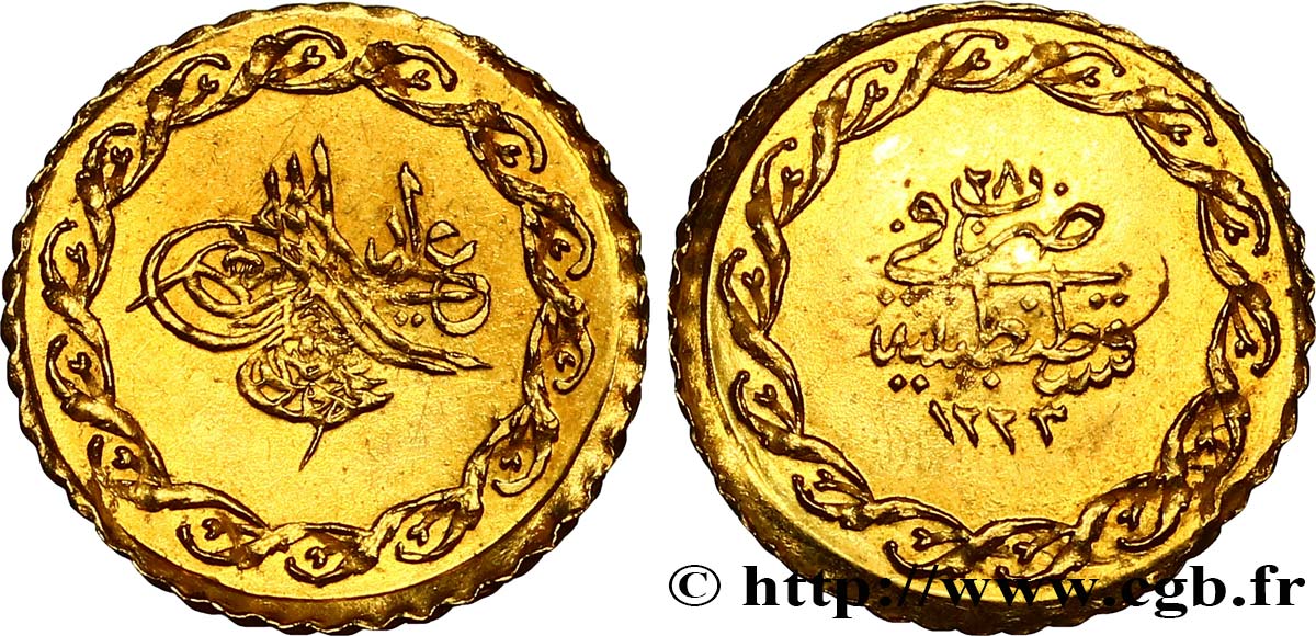 TURKEY 1/4 Cedid Mahmudiye Mahmud II AH 1223, An 28 1836 Constantinople MS 