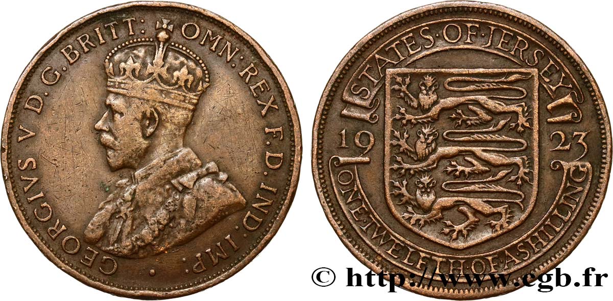 JERSEY 1/12 Shilling Georges V 2e type 1923 XF