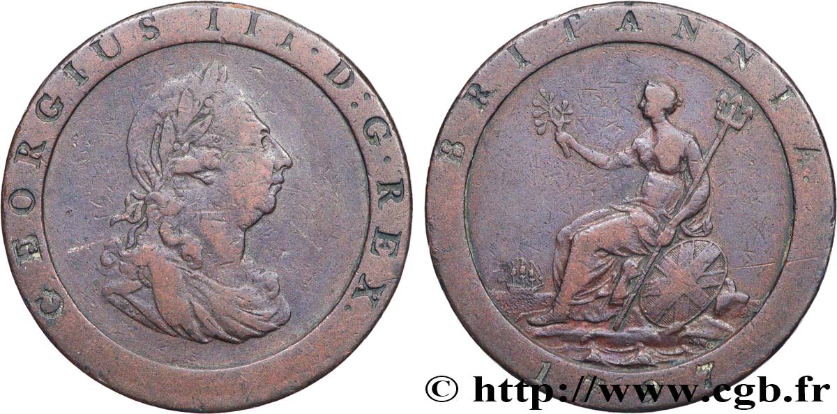 ROYAUME UNI 1 Penny Georges III 1797 Soho Fwo 475107 Monde