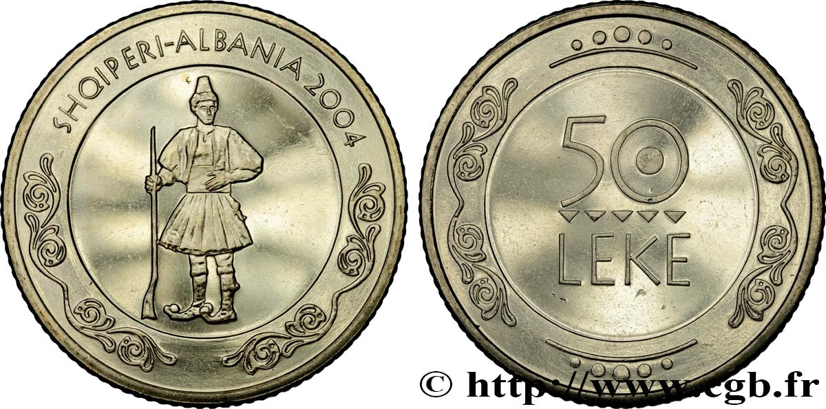 ALBANIE 50 Leke soldat en costume folklorique 2004 Varsovie SPL