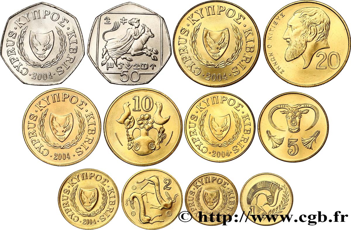 CYPRUS Lot de 1, 2, 5, 10, 20 et 50 Cents 2004 2004  MS 