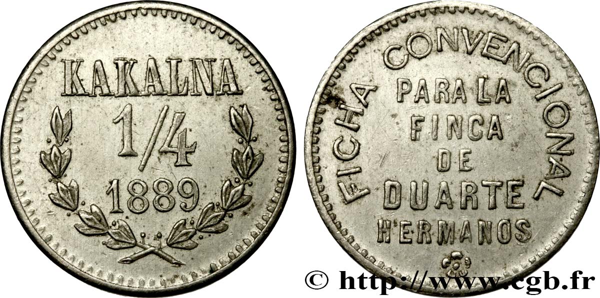 MEXIQUE 1/4 Peso 1889  SUP 