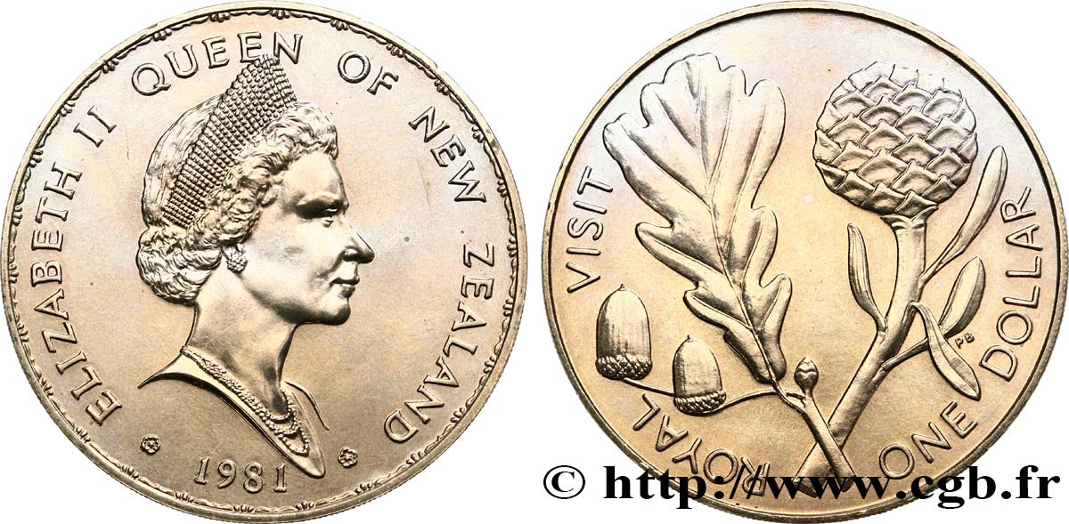 NEW ZEALAND 1 Dollar visite royale d’Elisabeth II 1981 Royal British Mint MS