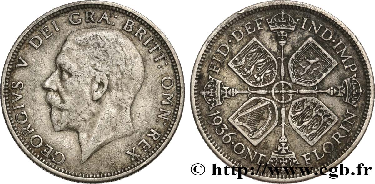 ROYAUME-UNI 1 Florin Georges V 1936  TB+