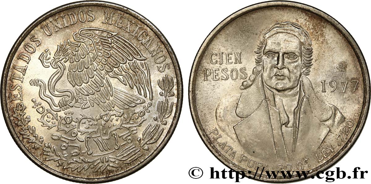 MEXIKO 100 Pesos 1977 Mexico fST