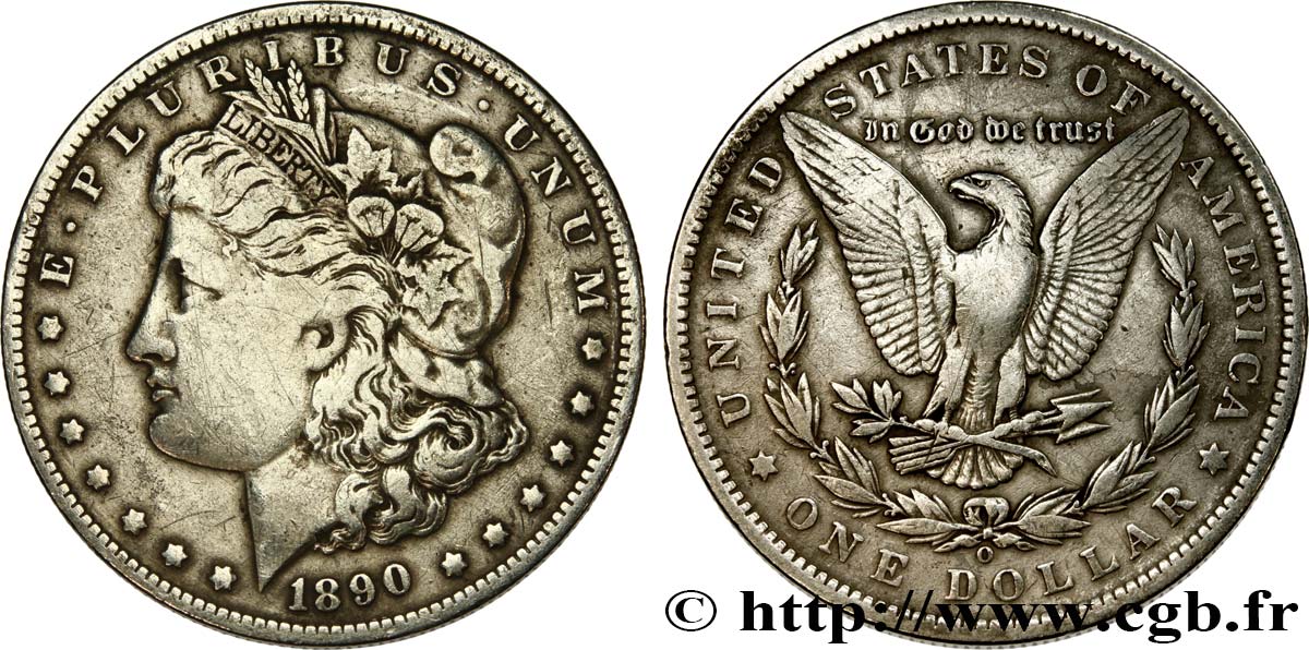 ÉTATS-UNIS D AMÉRIQUE 1 Dollar Morgan 1890 Nouvelle-Orléans TB+ 