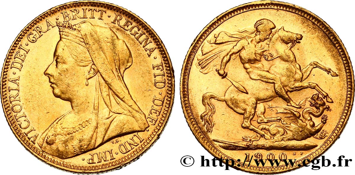 INVESTMENT GOLD 1 Souverain Australie Victoria type “Old Head” 1900 Melbourne AU/XF 
