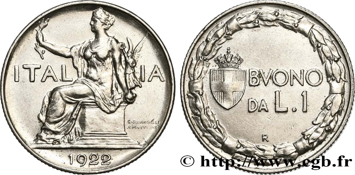 ITALY 1 Lira (Buono da L.1) Italie assise 1922 Rome - R AU