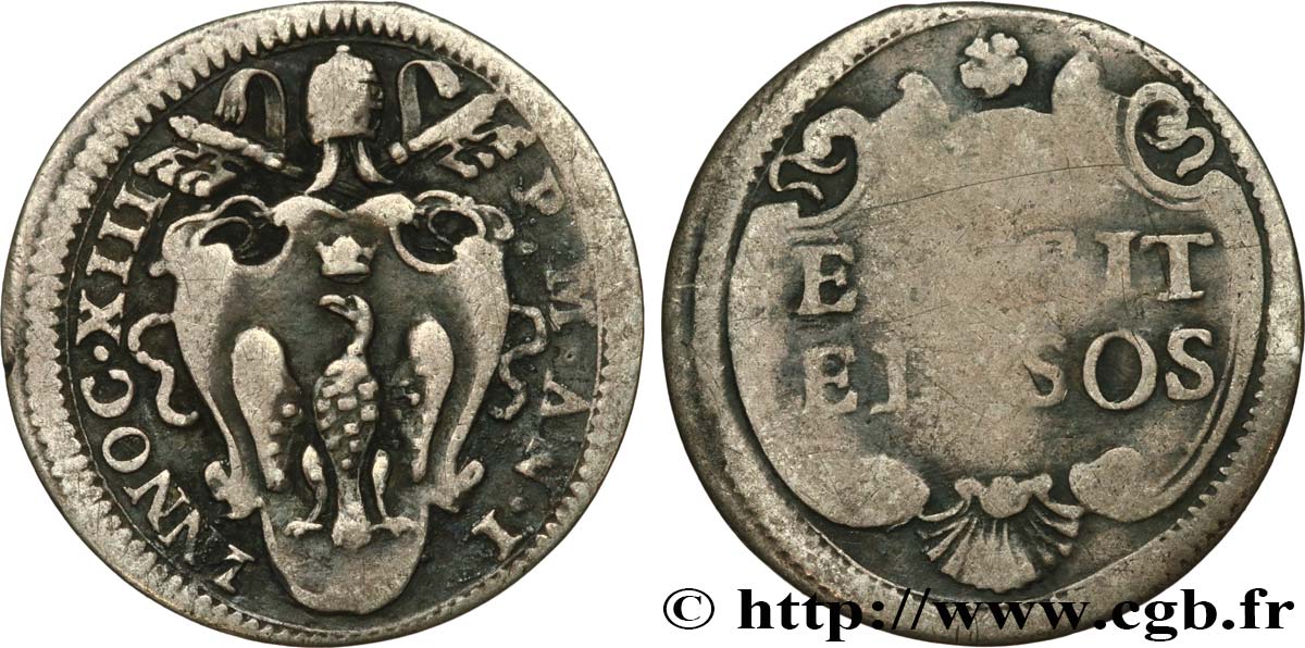 VATICAN ET ÉTATS PONTIFICAUX 1 Grosso Innocent XIII année I 1721 Rome B+