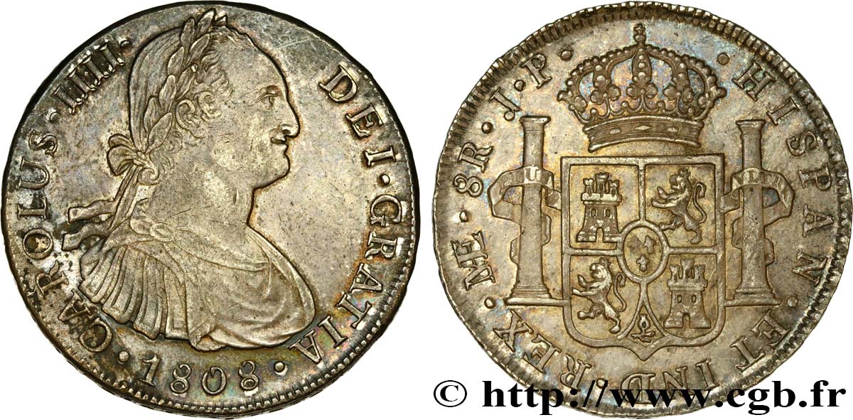 PERU 8 Reales Charles IV 1803 Lima AU/MS