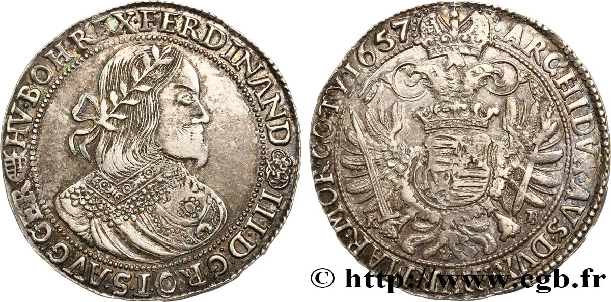 HONGRIE - ROYAUME DE HONGRIE - FERDINAND III Thaler 1657 Kremnitz TTB+ 