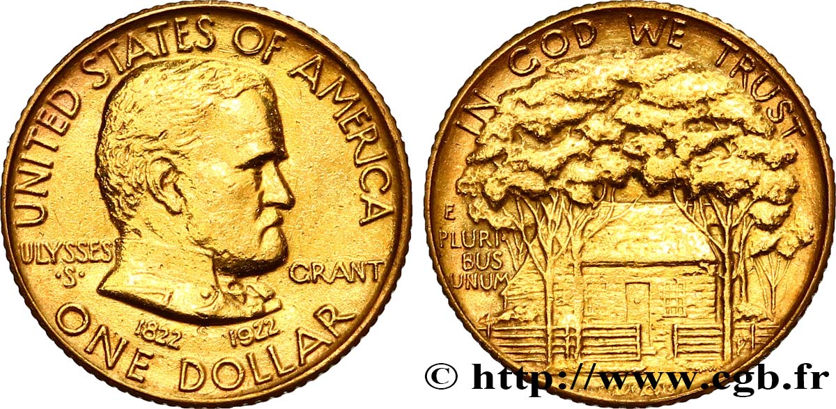 UNITED STATES OF AMERICA 1 Dollar Grant, sans étoile 1922  AU 