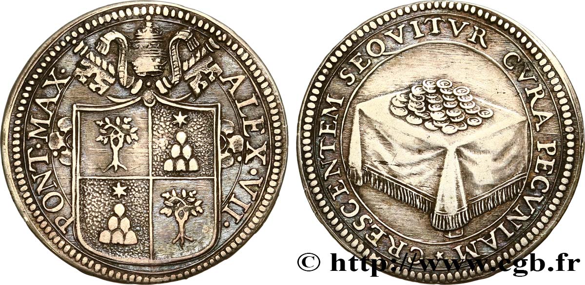 ITALIE- ÉTATS DU PAPE - ALEXANDRE VII (Fabius Chigi) Giulio  n.d. Rome TTB 