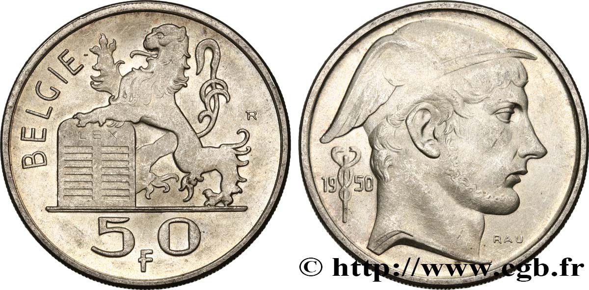 BELGIQUE 50 Francs légende flamande 1950 SUP
