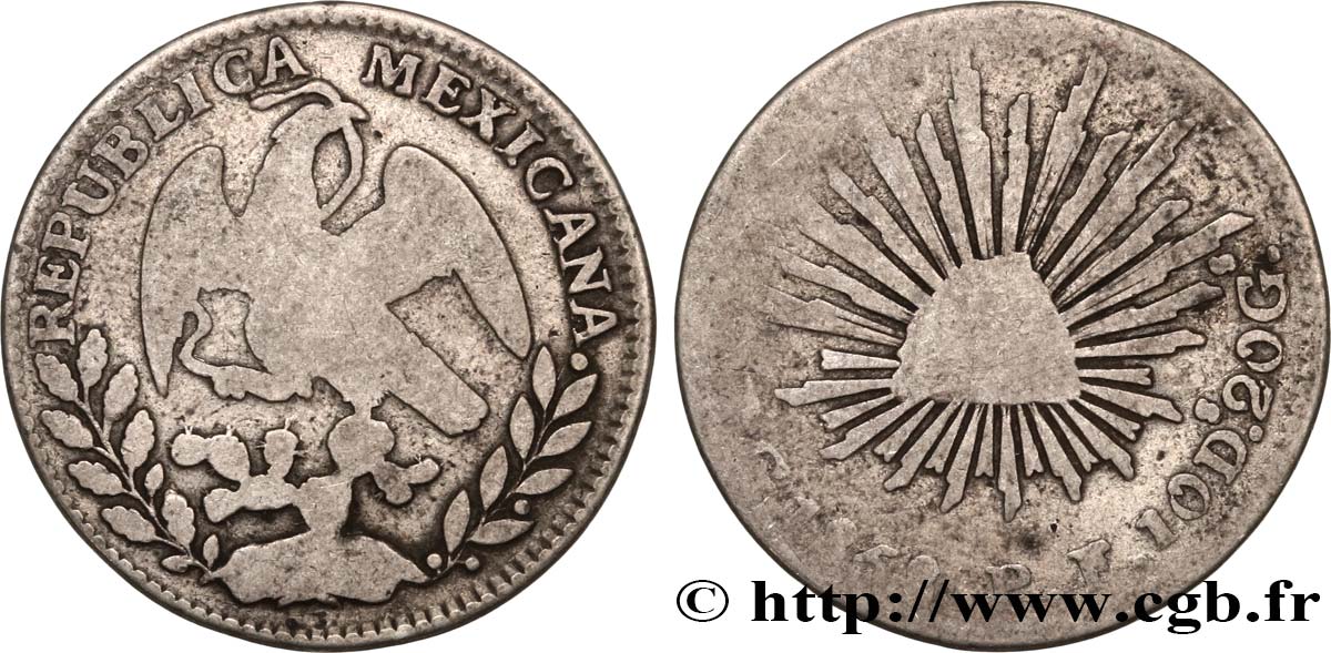 MEXICO 2 Reales 1858 Guanajuato - G° F