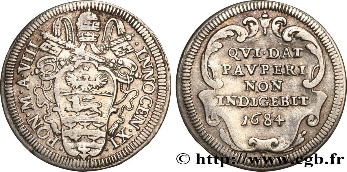 VATICAN ET ÉTATS PONTIFICAUX Giulio Innocent XI 1684  TB+ 